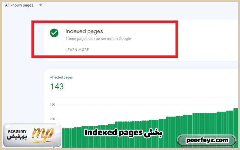 Indexed pages بخش