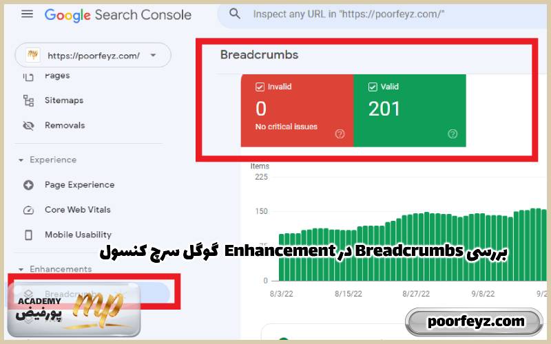 گوگل سرچ کنسول Enhancement در Breadcrumbs بررسی